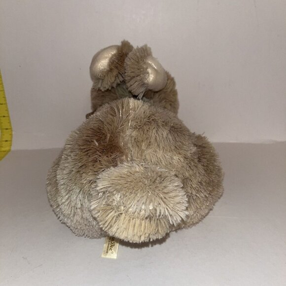 Dan Dee Bunny Rabbit Beige & Cream Stuffed Plush Animal Toy 14” Polka Dot Bow - Picture 5 of 12